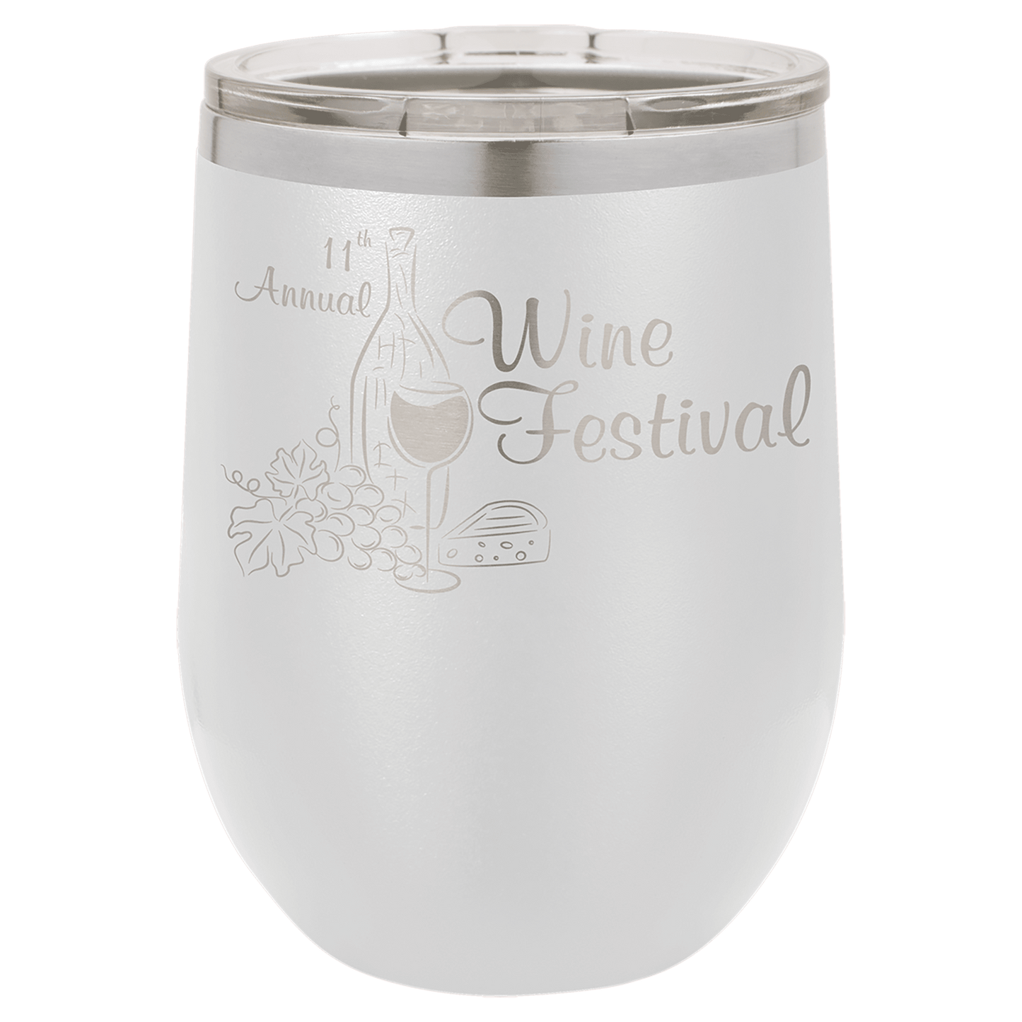 Polar Camel 12 oz. White Vacuum Insulated Stemless Wine Tumbler with Lid (Sold by Case of 24)