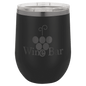 Polar Camel 12 oz. Black/Ghost Black ION-Plated Stemless Wine Tumbler with Lid (Sold by Case of 24)