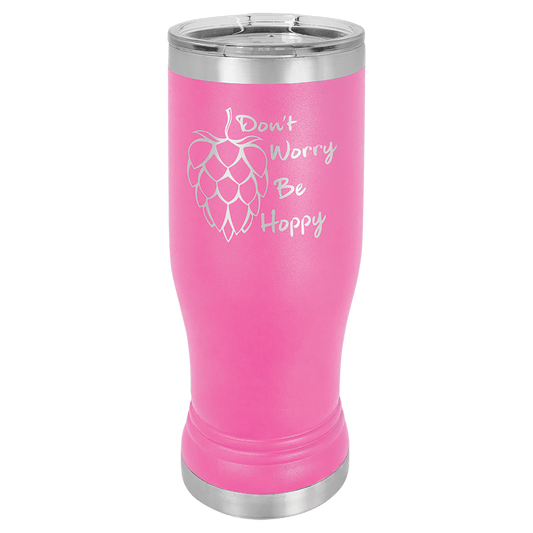 Pink 14 oz. Polar Camel Pilsner with Clear Lid (Sold by Case of 24)
