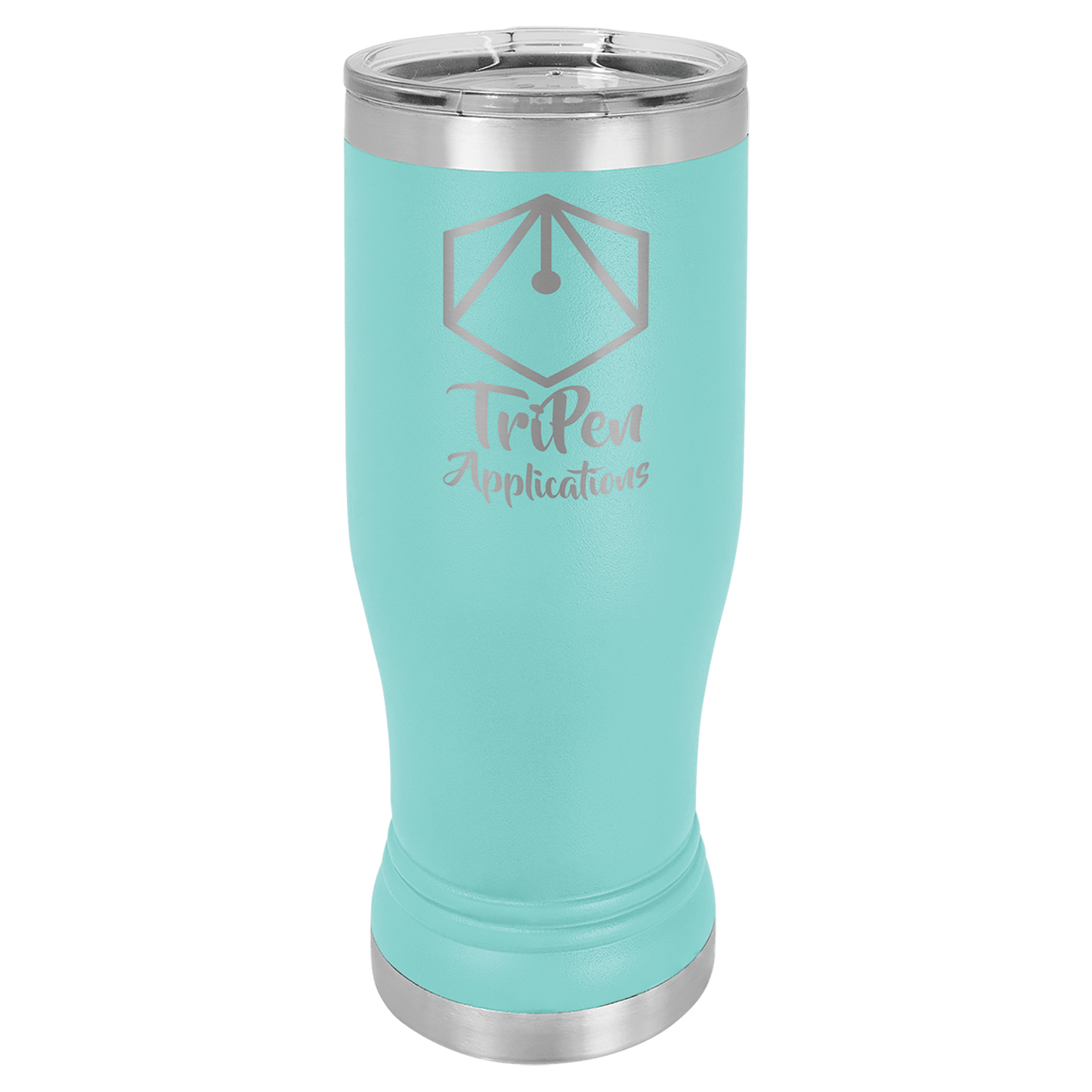 Teal 14 oz. Polar Camel Pilsner with Clear Lid (Sold by Case of 24)