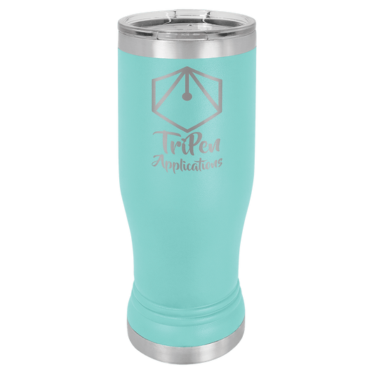 Teal 14 oz. Polar Camel Pilsner with Clear Lid (Sold by Case of 24)
