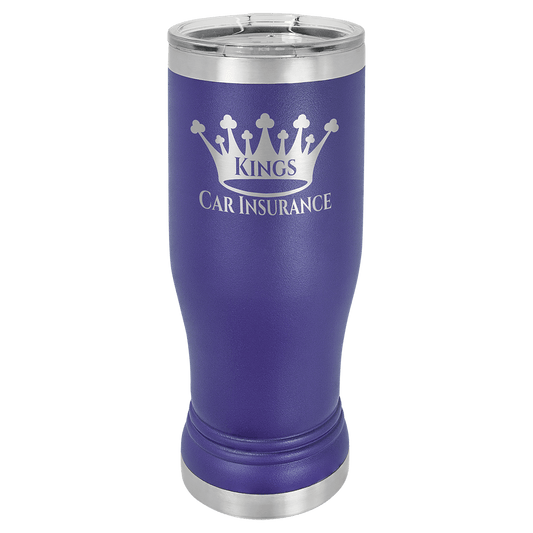 Purple 14 oz. Polar Camel Pilsner with Clear Lid (Sold by Case of 24)