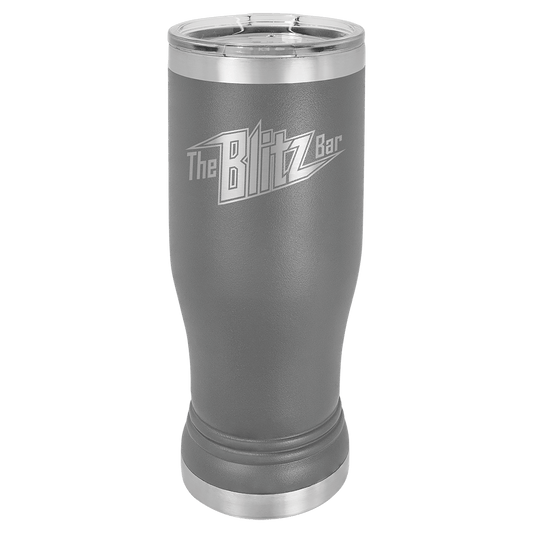 Polar Camel Dark Gray 14 oz. Pilsner with Clear Lid (Sold by Case of 24)