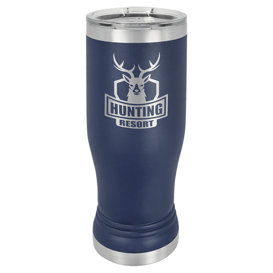 Polar Camel Navy Blue 14 oz. Pilsner with Clear Lid (Sold by Case of 24)