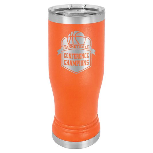 Orange 14 oz. Polar Camel Pilsner with Clear Lid (Sold by Case of 24)