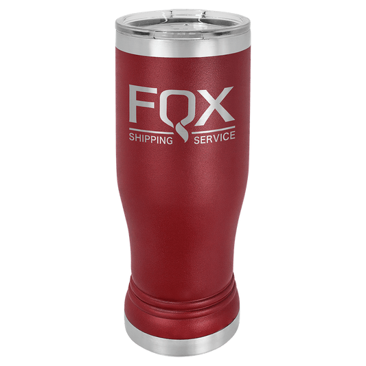 Maroon 14 oz. Polar Camel Pilsner with Clear Lid (Sold by Case of 24)