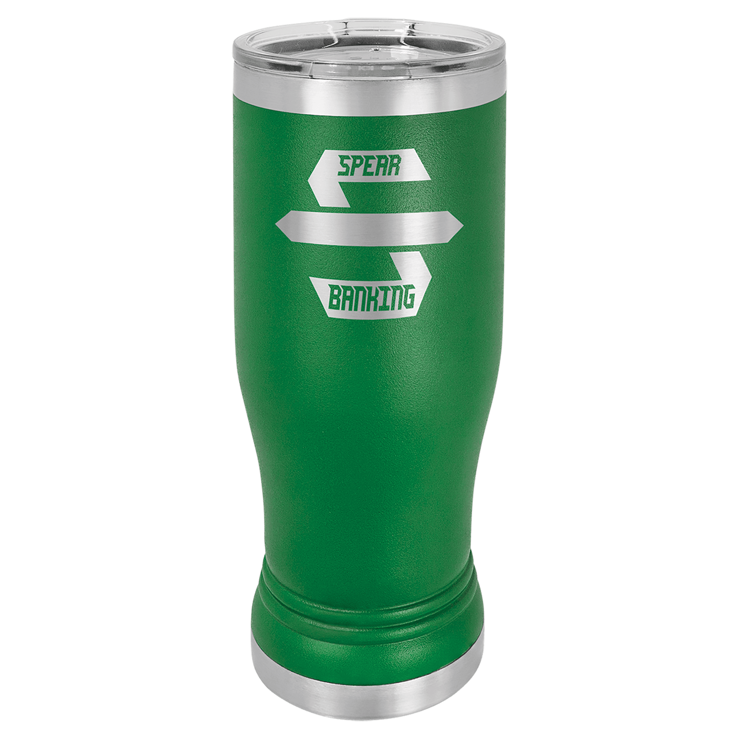 Green 14 oz. Polar Camel Pilsner with Clear Lid (Sold by Case of 24)