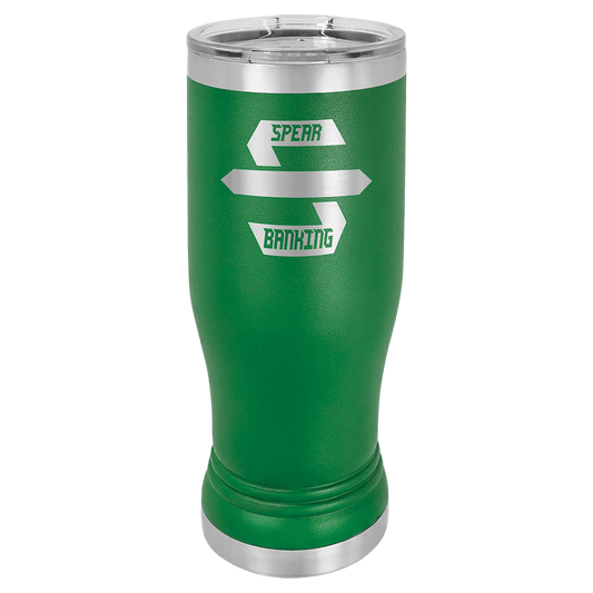 Green 14 oz. Polar Camel Pilsner with Clear Lid (Sold by Case of 24)