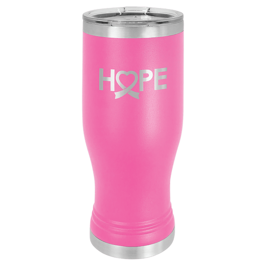 Polar Camel Pink 20 oz. Pilsner with Clear Lid (Sold by Case of 24)