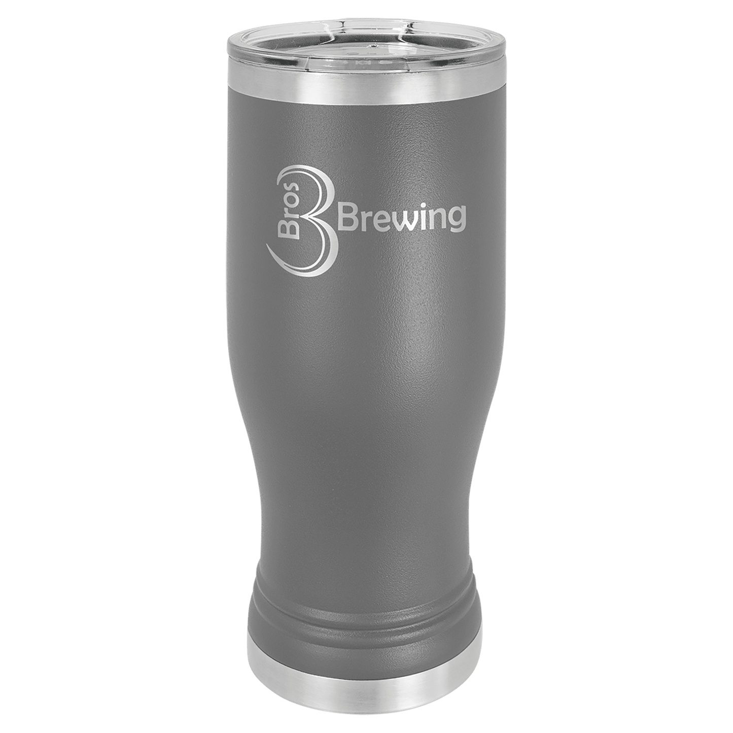 Polar Camel Dark Gray 20 oz. Pilsner with Clear Lid (Sold by Case of 24)