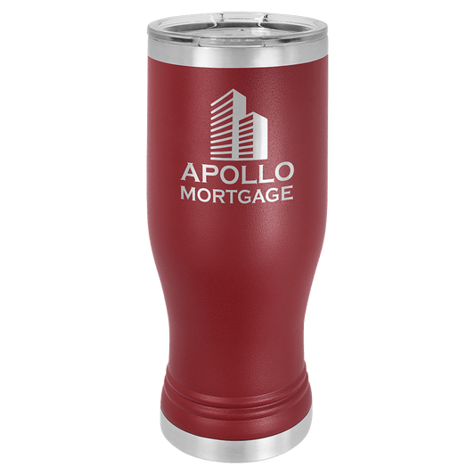 Polar Camel Maroon 20 oz. Pilsner with Clear Lid (Sold by Case of 24)