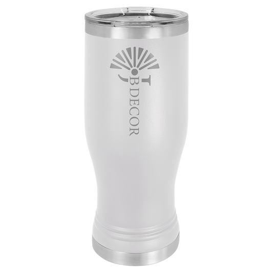 Polar Camel White 20 oz. Pilsner with Clear Lid (Sold by Case of 24)