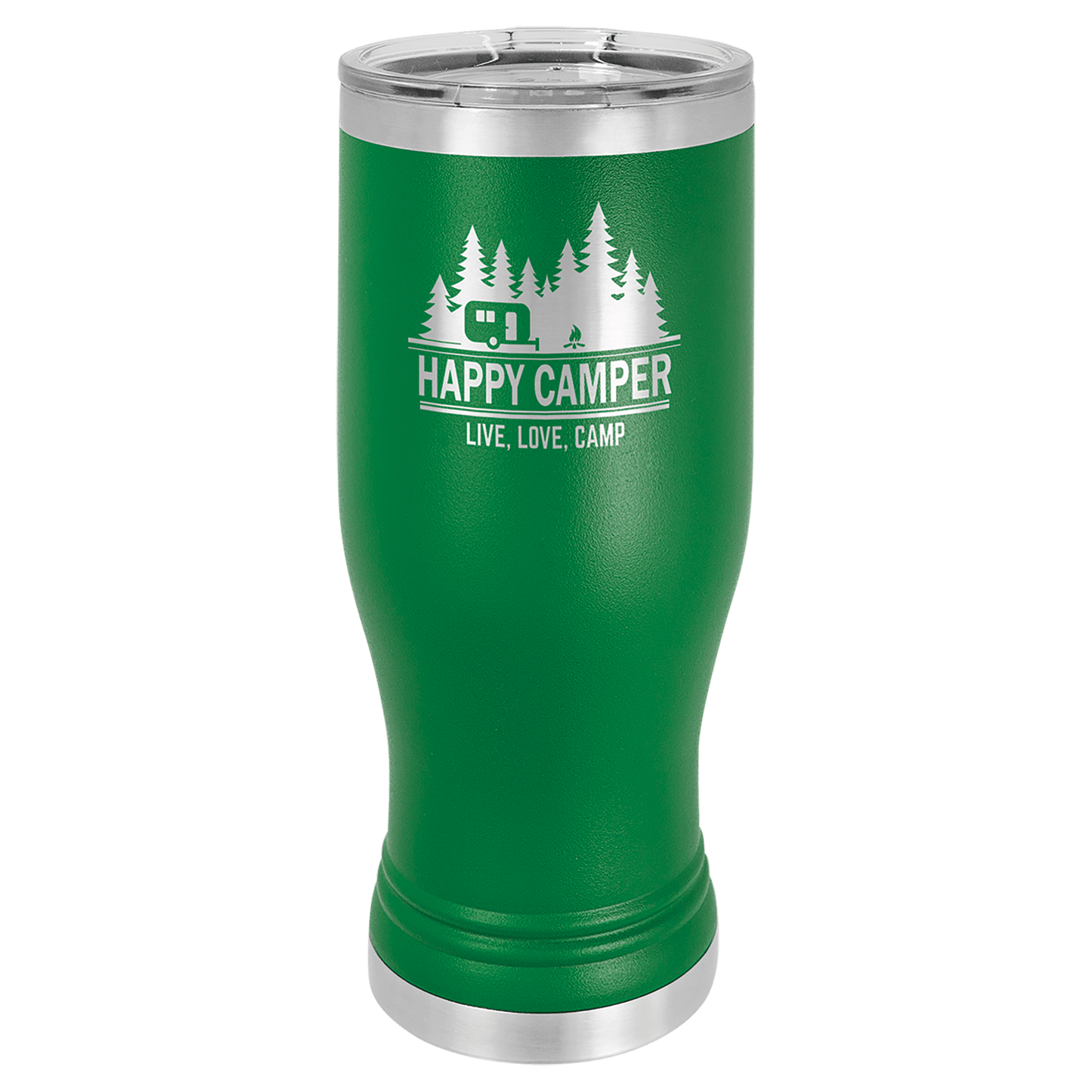 Polar Camel Green 20 oz. Pilsner with Clear Lid (Sold by Case of 24)
