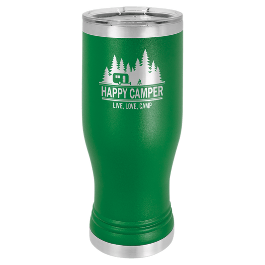 Polar Camel Green 20 oz. Pilsner with Clear Lid (Sold by Case of 24)