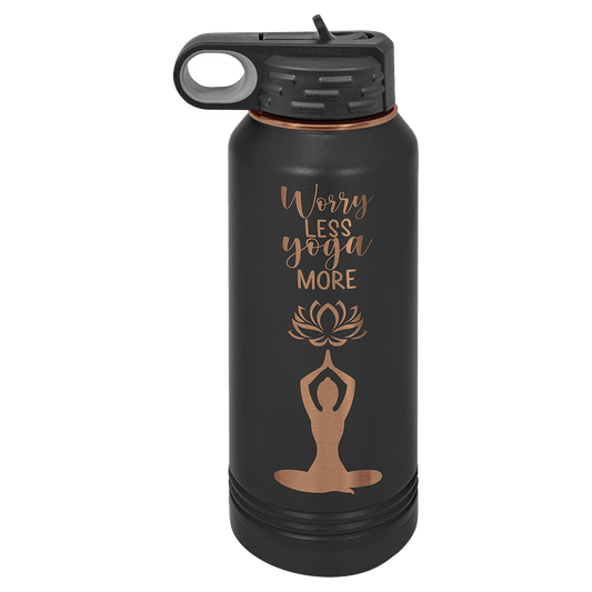 Polar Camel 32 oz. Black/Rose Gold ION-Plated Water Bottle (Sold by Case of 12)