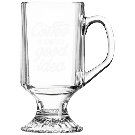 10 oz. Clear Footed Coffee Mug (Sold by Case of 24)