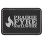 3" x 2" Rectangle Black/Silver Laserable Leatherette Patch with Adhesive (Sold by Case of 25)