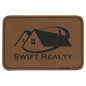 3" x 2" Rectangle Dark Brown Laserable Leatherette Patch with Adhesive (Sold by Case of 25)