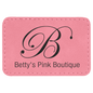 3" x 2" Rectangle Pink Laserable Leatherette Patch with Adhesive (Sold by Case of 25)