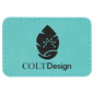 3" x 2" Rectangle Teal Laserable Leatherette Patch with Adhesive (Sold by Case of 25)