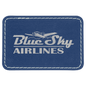 3" x 2" Rectangle Blue/Silver Laserable Leatherette Patch with Adhesive (Sold by Case of 25)