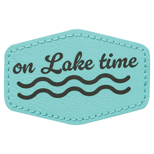 3" x 2" Hex Teal Laserable Leatherette Patch with Adhesive (Sold by Case of 25)