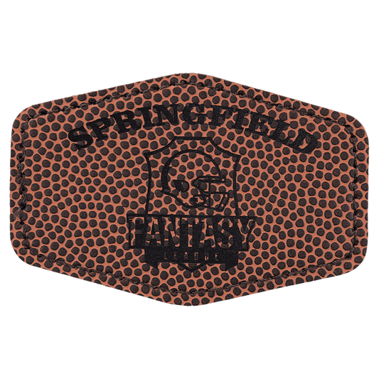 3" x 2" Hex Football Laserable Leatherette Patch with Adhesive (Sold by Case of 25)
