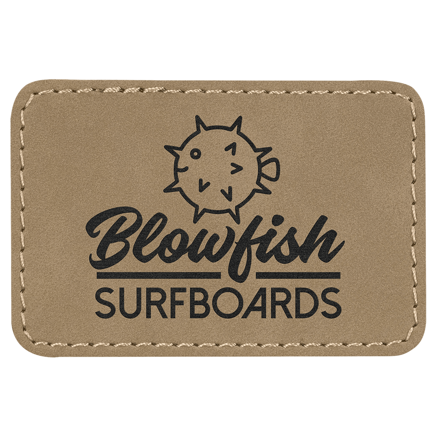 3" x 2" Rectangle Light Brown Laserable Leatherette Patch with Kota Pro Adhesive (Sold by Case of 25)