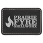 3" x 2" Rectangle Black/Silver Laserable Leatherette Patch with Kota Pro Adhesive (Sold by Case of 25)