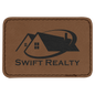 3" x 2" Rectangle Dark Brown Laserable Leatherette Patch with Kota Pro Adhesive (Sold by Case of 25)