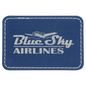 3" x 2" Rectangle Blue/Silver Laserable Leatherette Patch with Kota Pro Adhsive (Sold by Case of 25)