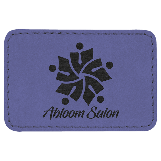 3" x 2" Rectangle Purple Laserable Leatherette Patch with Kota Pro Adhesivee (Sold by Case of 25)