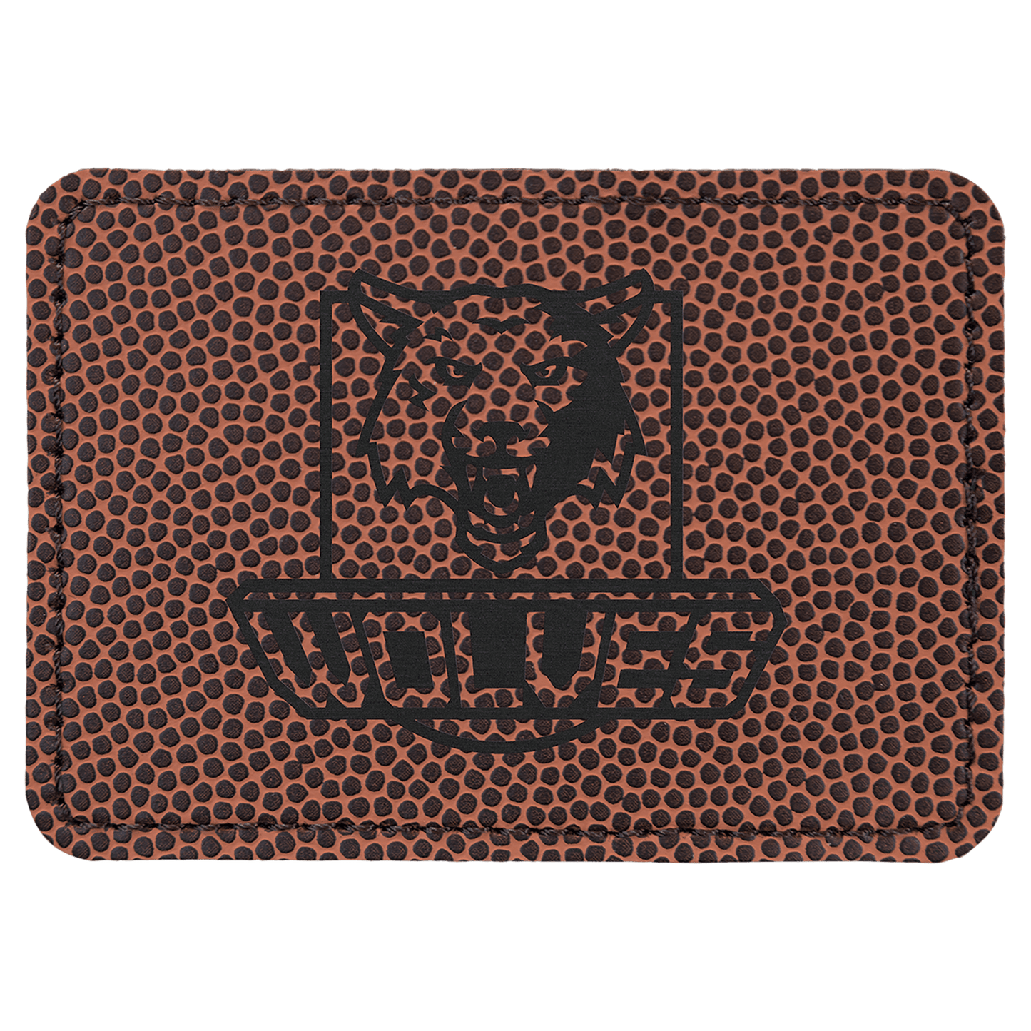 3 1/2" x 2 1/2" Rectangle Football Laserable Leatherette Patch with Adhesive (Sold by Case of 25)