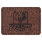3 1/2" x 2 1/2" Rectangle Football Laserable Leatherette Patch with Adhesive (Sold by Case of 25)