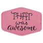 3 1/2" x 2 1/2" Hex Pink Laserable Leatherette Patch with Adhesive (Sold by Case of 25)