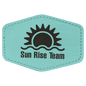 3 1/2" x 2 1/2" Hex Teal Laserable Leatherette Patch with Adhesive (Sold by Case of 25)
