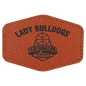 3 1/2" x 2 1/2" Hex Basketball Laserable Leatherette Patch with Adhesive (Sold by Case of 25)