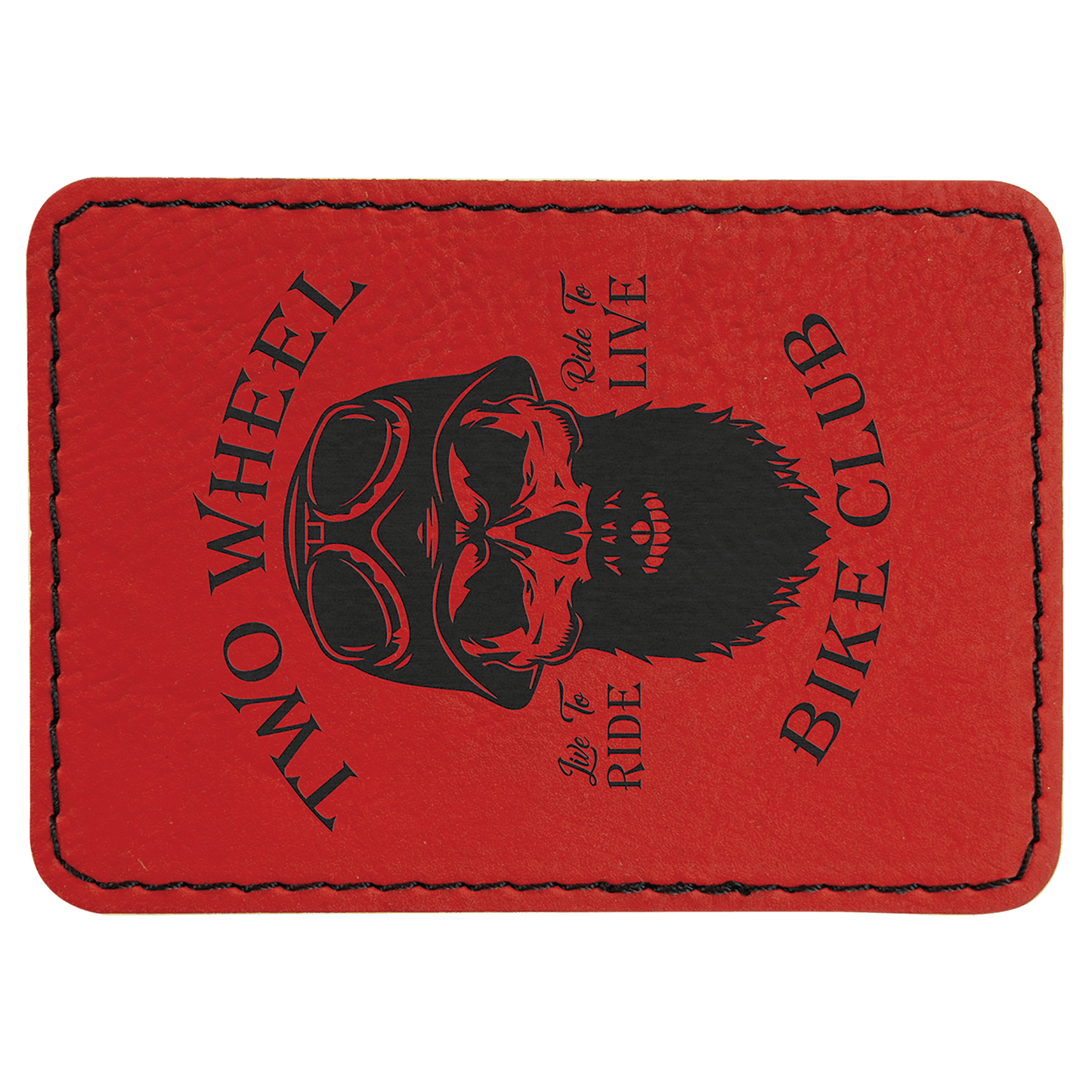 3 1/2" x 2 1/2" Retangle Red Laserable Leatherette Patch with Kota Pro Adhesive (Sold by Case of 25)