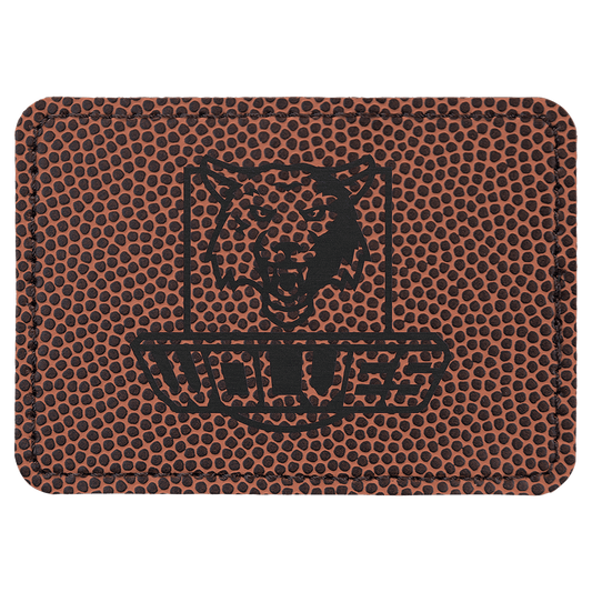 3 1/2" x 2 1/2" Retangle Football Laserable Leatherette Patch with Kota ProAdhesive (Sold by Case of 25)