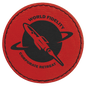 2 1/2" Round Red Laserable Leatherette Patch with Adhesive (Sold by Case of 25)