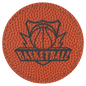 2 1/2" Round Basketball Laserable Leatherette Patch with Kota Pro Adhesive (Sold by Case of 25)