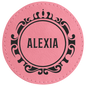 3" Round Pink Laserable Leatherette Patch with Adhesive (Sold by Case of 25)