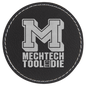 3" Round Black/Silver Laserable Leatherette Patch with Kota Pro Adhesive (Sold by Case of 25)