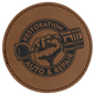 3" Round Dark/Brown Laserable Leatherette Patch with Kota Pro Adhesive (Sold by Case of 25)