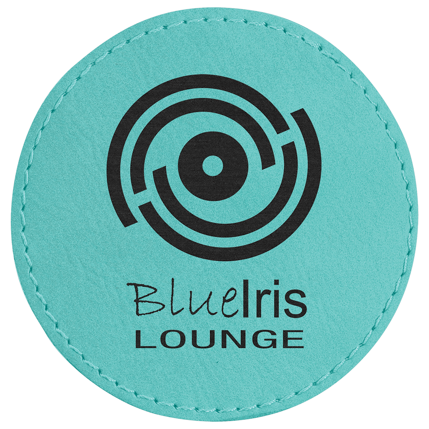3" Round Teal Laserable Leatherette Patch with Kota Pro Adhesive (Sold by Case of 25)