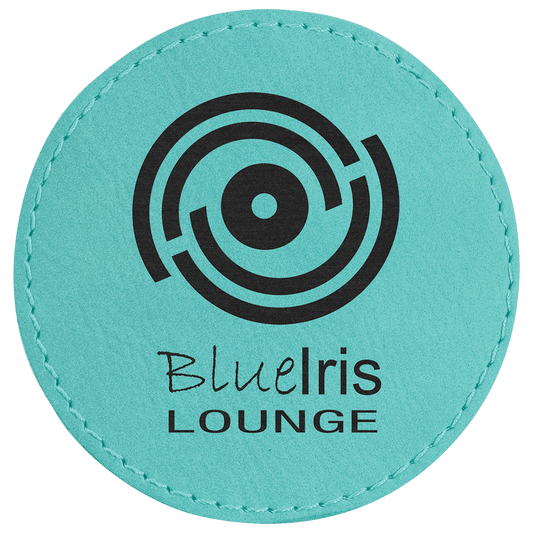 3" Round Teal Laserable Leatherette Patch with Kota Pro Adhesive (Sold by Case of 25)