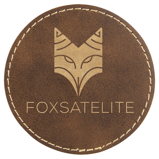 3" Round Rustic/Gold Laserable Leatherette Patch with Kota Pro Adhesive (Sold by Case of 25)