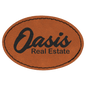 3" x 2" Oval Rawhide Laserable Leatherette Patch with Adhesive (Sold by Case of 25)