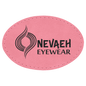 3" x 2" Oval Pink Laserable Leatherette Patch with Adhesive (Sold by Case of 25)