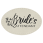 3" x 2" Oval White Laserable Leatherette Patch with Kota Pro Adhesive (Sold by Case of 25)